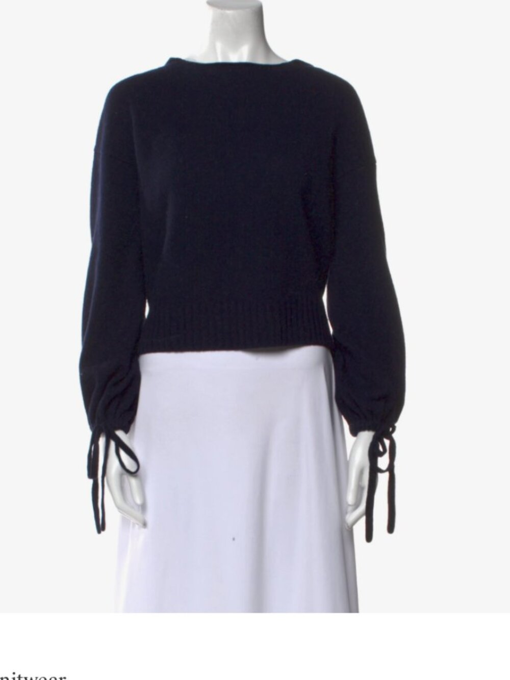 Vince Hooded Cashmere Navy Wool Cropped Bateau Neck Crewneck Sweater Hoodie Sz S